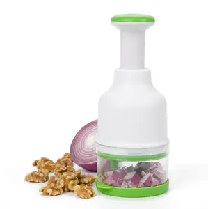 Prep Solutions Fresh Food Chopper Rotating Zig Zag Blade Design One Handed Chopping Dishwasher Safe Compact Size