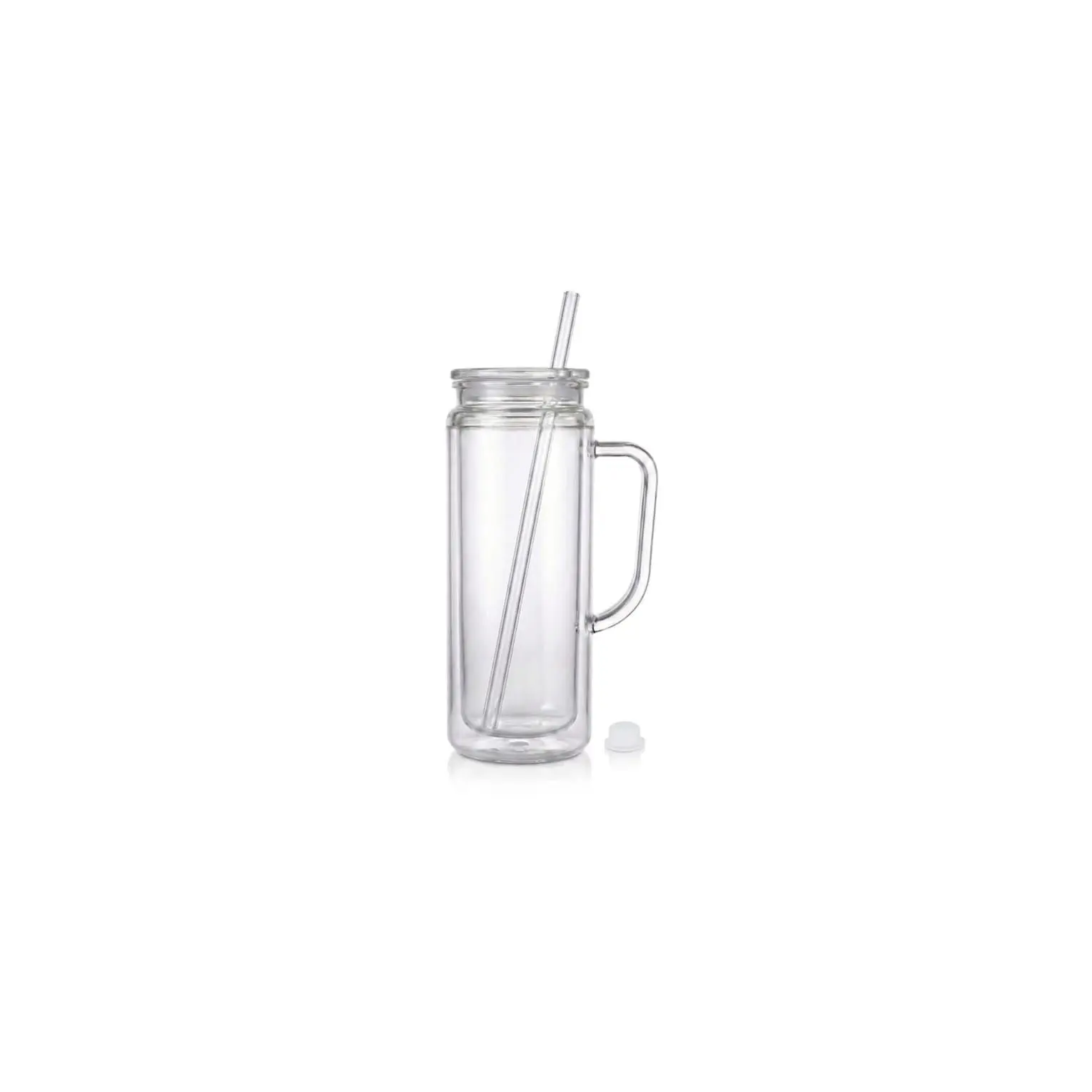 20-Ounce Snow Globe Tumbler with Handle & Straw - Double Wall Insulated Glitter Tumbler