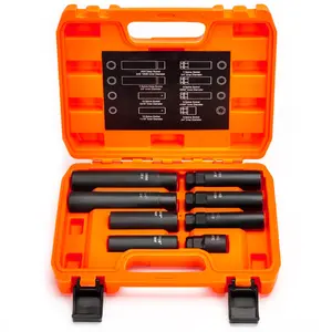 8pc Lug Nuts Key Kit  Aftermarket Nut Socket Easily Removing Spline And Hex Style Wheel | 5 6 7 12 Set Cr-v Steel