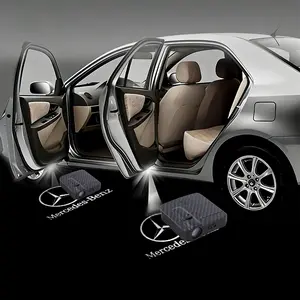 2-Pack Laser Door Projection Lights for Mercedes — New Crystal City Welcome Light, Custom Decorative Floor Lights (Batteries not included)