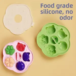 Cute Animal Paw Silicone Lollipop Mold Set, Food-Grade BPA-Free Molds with Sticks for Home DIY, Reusable Candy & Chocolate Making Molds