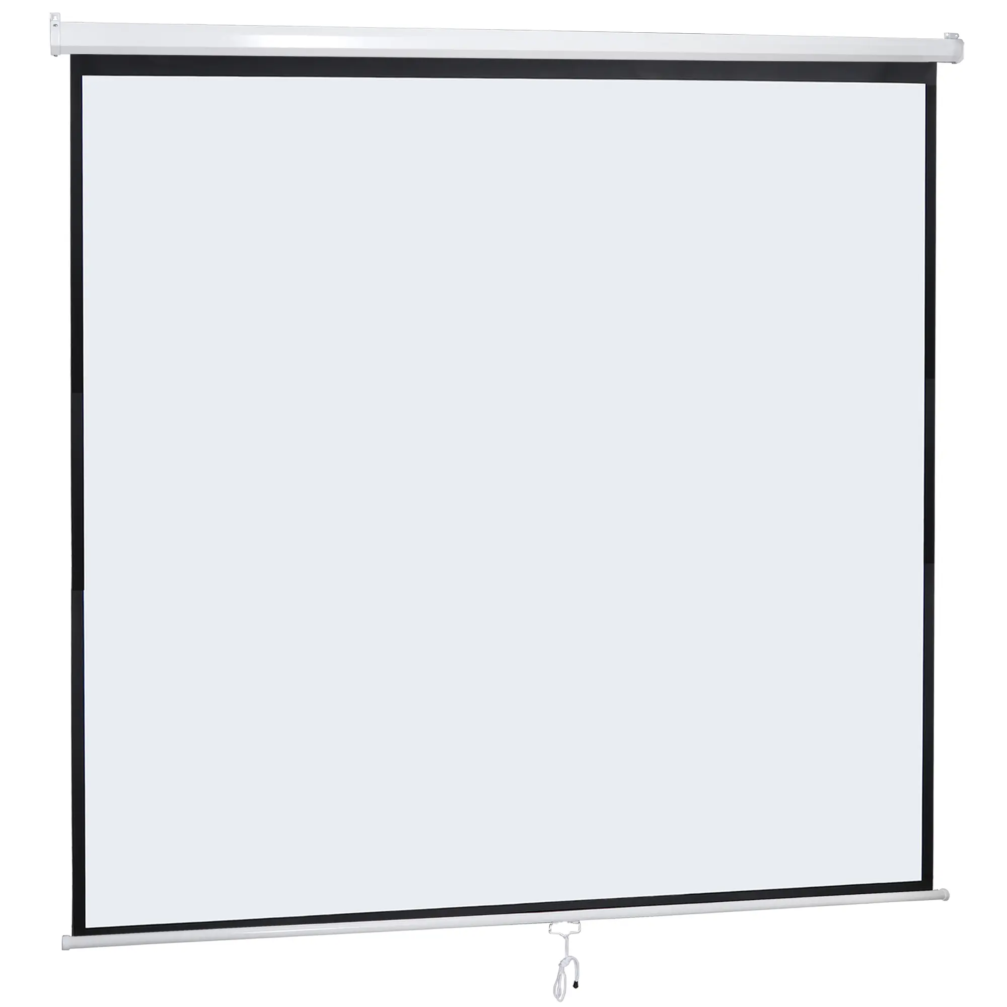 ZENY 120-in 1:1 Projection Screen - 4K Ultra HD, Active 3D, 84"x84" Matte White Viewing Area, Metal Frame, Auto Lock, Manual Op., Wall/Ceiling Mountable, Adjustable, Portable with Audio Support