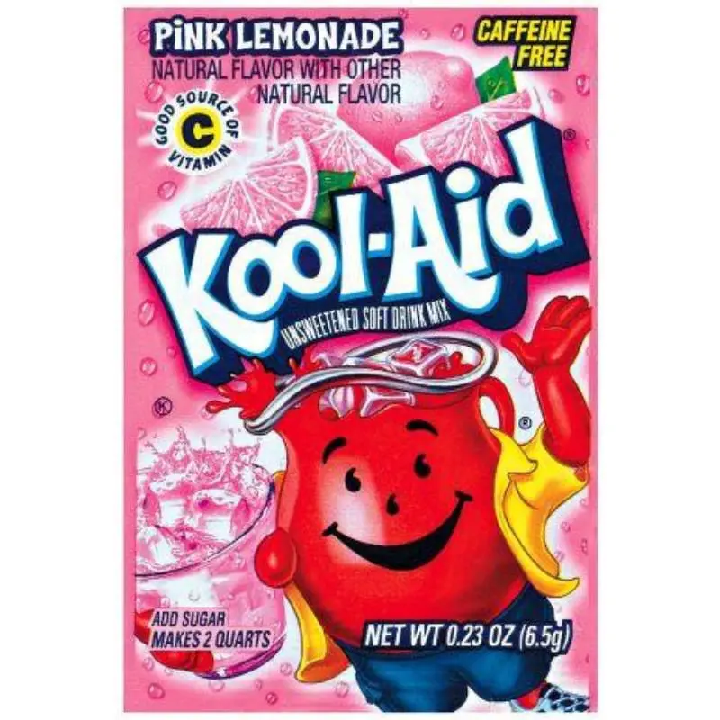 Kool-Aid Pink Lemonade Refreshing Drink Mix Packets - 48-Count Family Size Tangy Caffeine-Free Beverage Hydration Powder for All Ages, Family Gatherings