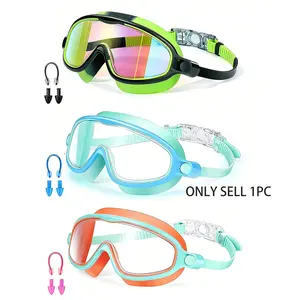 Swimming Goggles 3-15 Years, Wide Vision Anti-Fog UV Protection Leak-Proof, Boys Girls Teen Swimmers, PVC Frame, 1/3pcs, Water Goggles