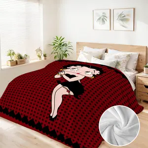 BETTY BOOP 90"x108" Large Luxury Cartoon Flannel Soft Throw Blanket - Ultra Soft for Bed, Sofa - Perfect Gift for Wife, Wall Decor Option
