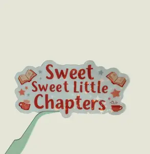 Sweet little chapters holographic sticker
