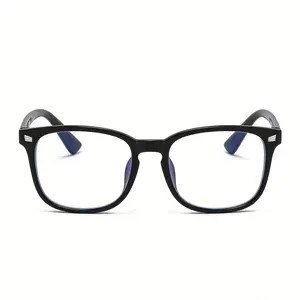 A Pair of Unisex Oversized Black Retro Glasses - Non- Round/Rectangular Full-Frame Glasses Suitable for Both Men And Women, Ideal for Casual And Formal Occasions, Readers, Women'S Eyewear