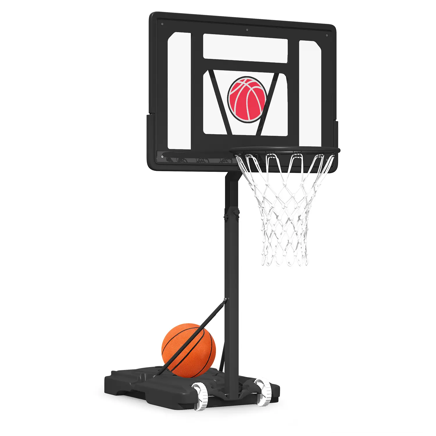 BEZLIVING Pool Basketball Hoop, Height Adjustable Poolside Basketball Goal with Water Base, Includes Air Pump and Basketball, Indoor & Outdoor Use for Kids, Teens and Adults