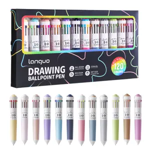 60/120 Colors Multicolor Pen, 6/12 Pack 10-in-1 Multicolor Ballpoint Pen Set, 0.8mm Tip Retractable Colored Pens for Drawing and Writing, School Office Art Supplies, Art Materials