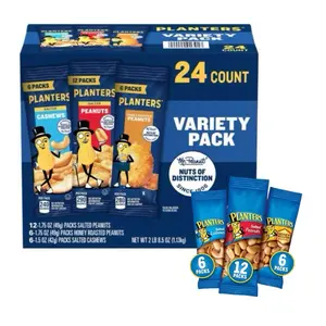 Planters Variety Pack Cashews & Peanuts, 24 pk.