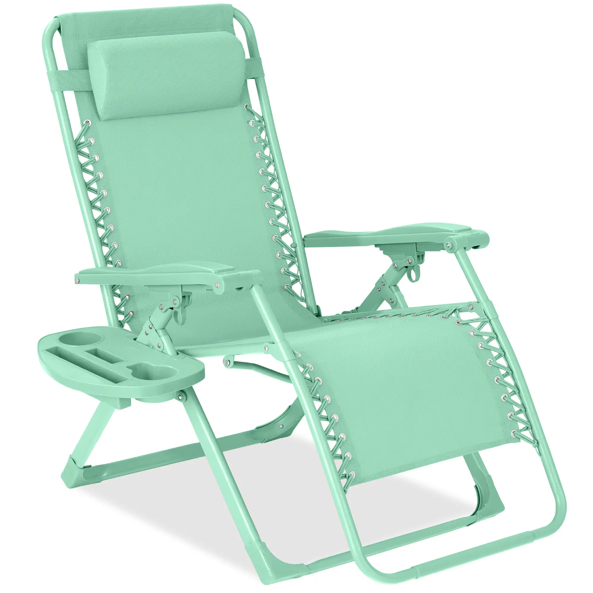 Best Choice Products Monochromatic Zero Gravity Chair, Folding Patio Recliner w/Side Tray, Headrest