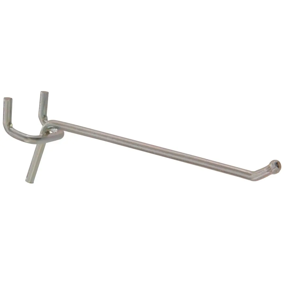 212 MAIN Zinc Plated Single Pegboard Hooks - Individually Flagged Handle, 0.207x6" Size, Fits 1/4" Pegboards, Pack of 50
