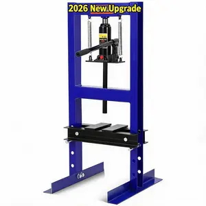 6-Ton Heavy-Duty H-Frame Hydraulic Bench Press - Adjustable Floor Hydraulic Power Unit - Equipped with Press Plate, Overload Protection, and Rust Resistance - Suitable for Automotive Repair, Metal Processing, Garage, and Workshop