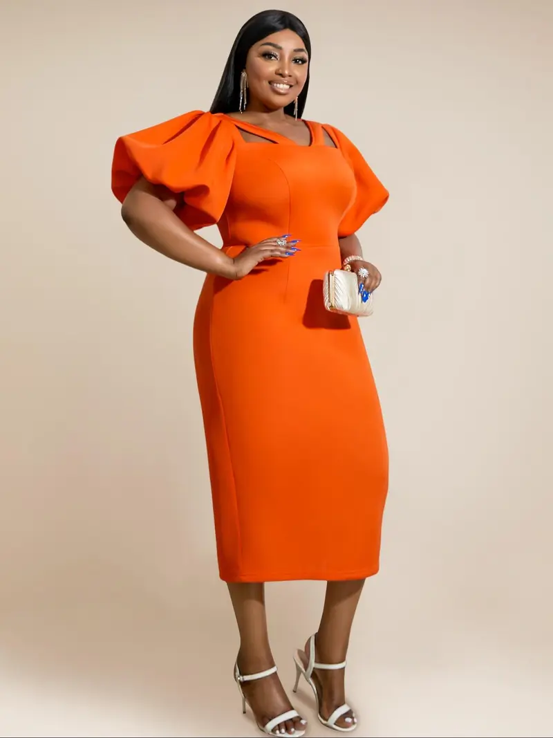 orange formal dress plus size One Shoulder Orange Sequin Plus Size Long Prom Dress