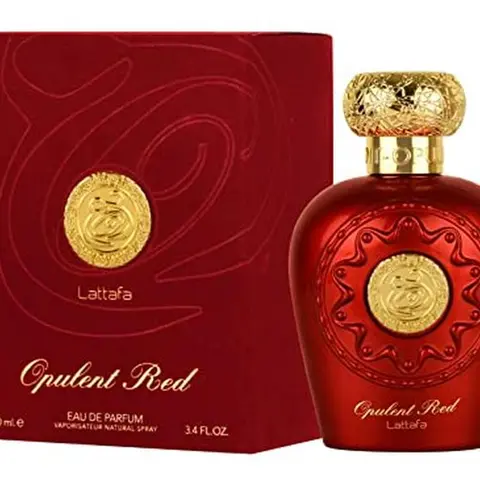 Lattafa Opulent Red EDP - 100ml (3.4 oz) Caramel Herbal Scented Unisex Fragrance, Floral Aroma, Daily Use, Includes Pack