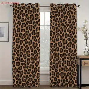 2PCS Classic Leopard Pattern Curtains - Bold curtains suitable for bedrooms, living rooms, and modern urban spaces, with high-definition digital printing for decorating your room and home decor, Window Curtain