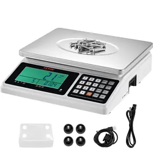 VEVOR Industrial Counting Scale,  30 kg x 1 g, Digital Scale for Parts and Coins, g/kg/lb Units, Electronic Gram Scale Inventory Counting Scale Kitchen Jewelry Scale with RS232 Port and LCD Screen Measuring Set