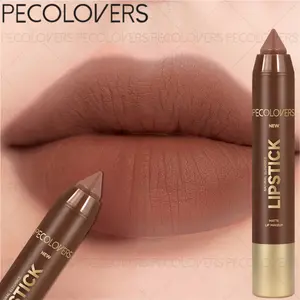 1 Pc Velvet Lipstick Pen, Soft-Texture Lip Crayon, Natural-Looking Lip Color For Students And Daily Wear, Blush Pink And Hazelnut Brown And Warm Nude, Lip Makeup Tool, Lip Tint Balm