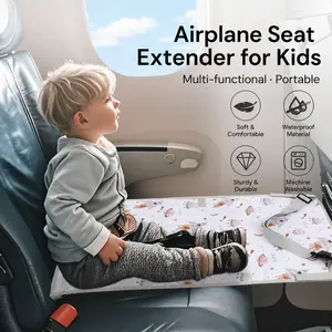 Children’s Airplane Seat Extension Pad, Cartoon Design, Travel Airplane Seat Extender, Hammock, Multifunctional Travel Bed