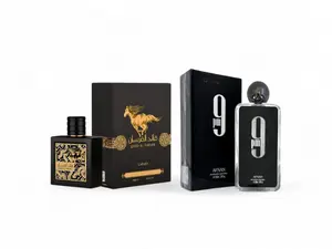 Lattafa Qaed Al Fursan + Afnan 9 PM Men's Multi-Pack Fragrance Bundle, 3.4 oz (100 ml) Per Alcohol-Based Bottle, Long Lasting Bold Scent with Woody, Warm, Spicy & Aromatic Amberwood Notes
