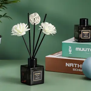 50ml Reed Diffuser with Stick, Aromatherapy Essential Oil Diffuser, Home Fragrance Reed Diffuser for Bathroom, Bedroom, Living Room, Office