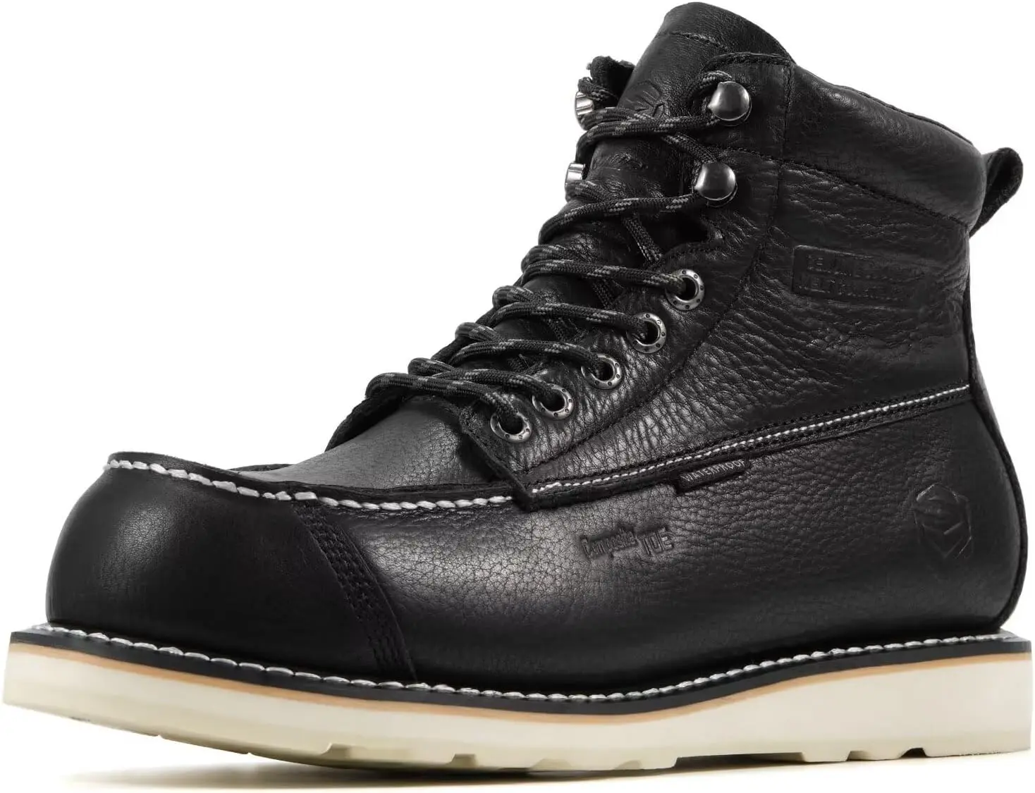 SUREWAY Mens 6" Heavy Duty Waterproof Work Boots - Composite Toe, EH Construction Industrial Safety Leather Boots, Lace Up Moc Toe, Oil/Slip Resistant Comfortable Outsole
