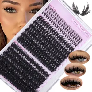 12-20mm D Curl Spiky Manga Lash Clusters, Wispy Fairy Individual Lashes with Bottom Lashes, 80D+100D Mixed Volume Reusable DIY Eyelash Extensions