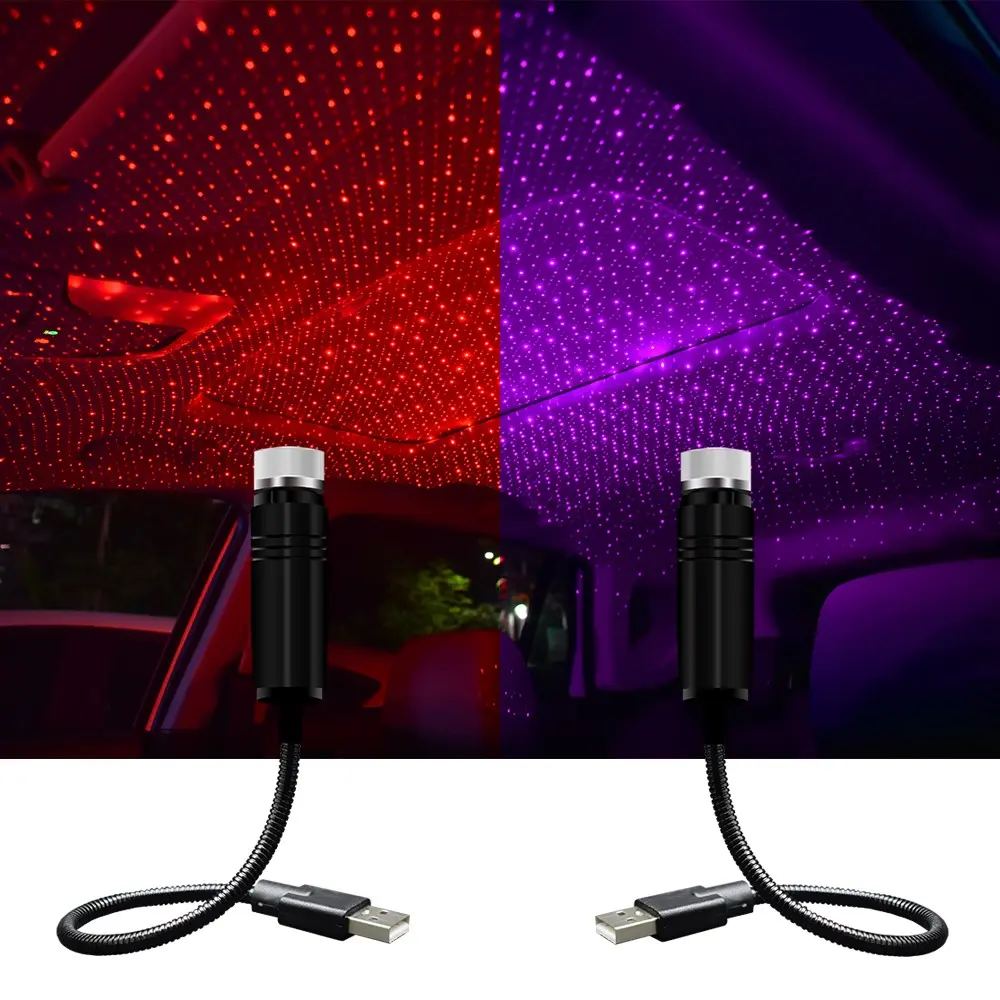 Car USB Star Night Lights Interior Ceiling Lights Atmosphere Light USB Interior Laser Light Car Atmosphere Decorative Lights