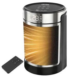 OSTBA Space Heater, 1500W Electric Heater with Thermostat, 70° Oscillation, Remote & 24H Timer, Tip-Over/Overheat Protection, Child Lock, Portable Heater for Bedroom Office Indoor Use, ETL Listed