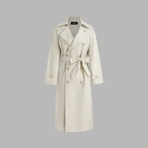 Cider [2 colors, size 2-26] Collar Solid Pocket Trench Coat
