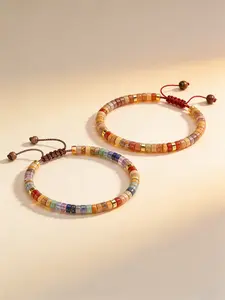 Handmade Picasso Jasper Bracelet, Rainbow Color Weave Boho Style Jewelry, All Season Artificial Crystal Accessory