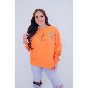 Dancing Skeleton Sequin Embellished Sweatshirt - 3 Colors