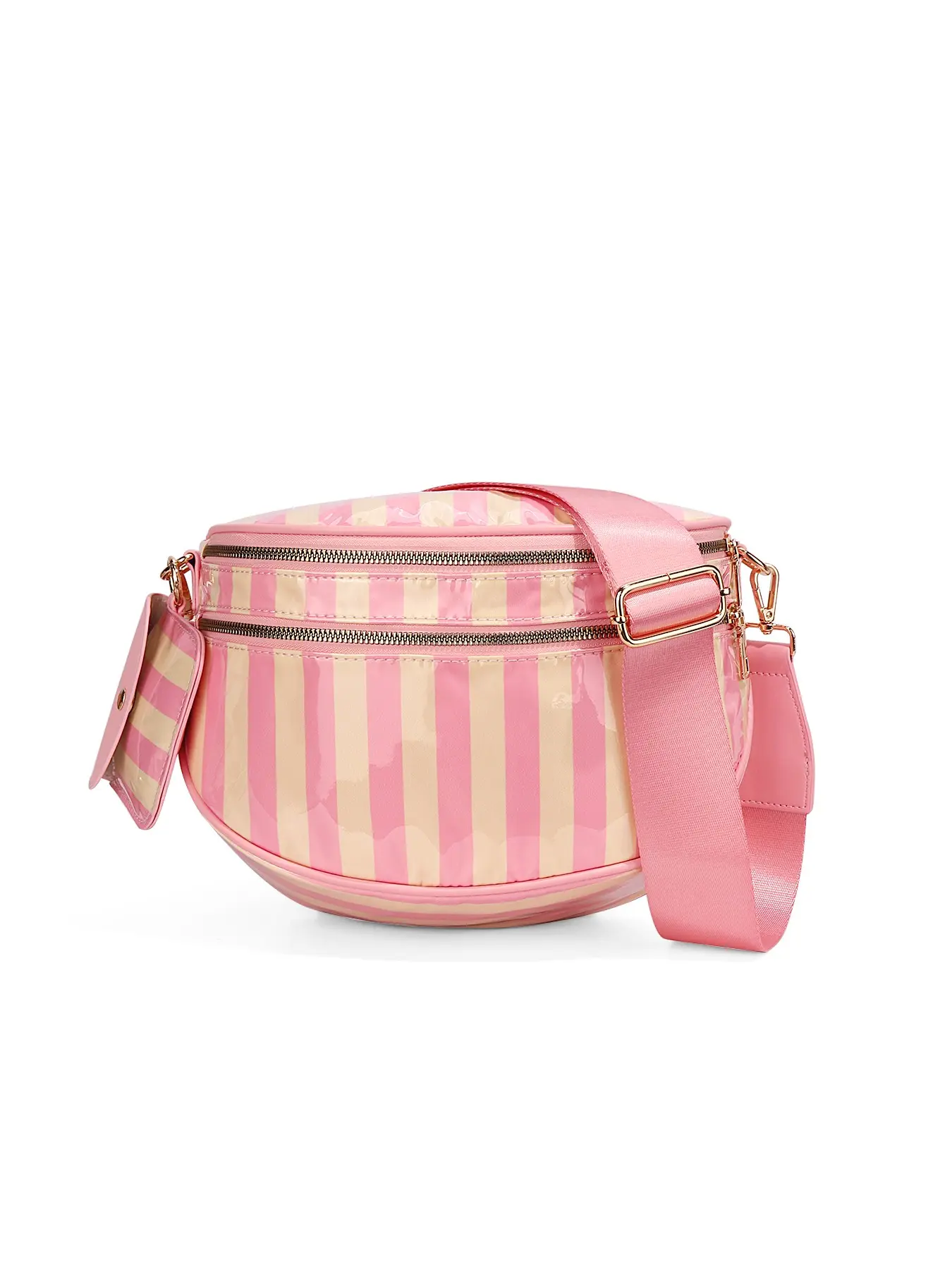 Large Capacity PVC Striped Chic, Casual Crossbody Bag Beach bag for Women with Adjustable Strap and Coin Purse Stylish Urban Minimalist Commuting Lightweight Women's Crossbody Handbag