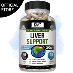 Kaya Naturals Liver Cleanse Detox & Repair | Milk Thistle Liver Supplement | Liver Detox for Women and Men | Artichoke Extract and Dandelion Root Capsules | 60 Count