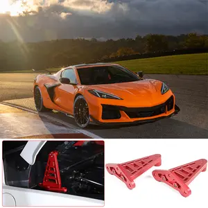 2-Piece Aluminum Alloy Red Car Rear Hood Hydraulic Rod Base (Replacement Version) for 2020+ Corvette C8