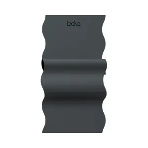 Bala Wavy Yoga & Pilates Fitness Mat - Black, Flexible Design for Yoga and Pilates Practices