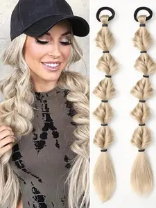 Bubble Ponytail Wig Natural Fluffy Synthetic Braided Extensions, Hair Ties & Hair Band Included, Ideal for DIY Daily Wear, Versatile Hairpiece Accessory