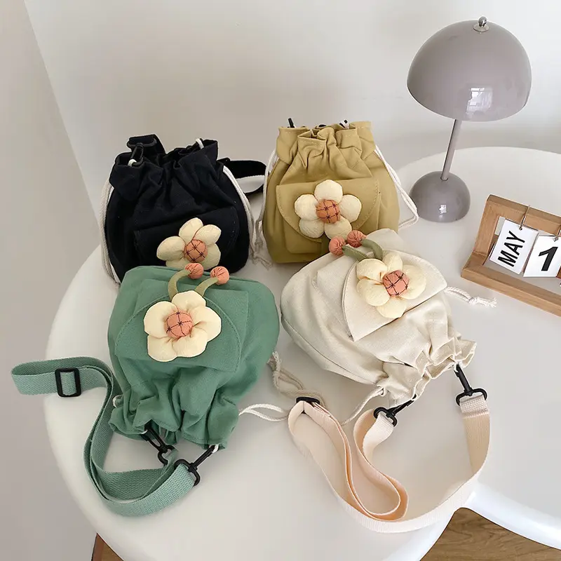 BOTD Bloom Blossom Bucket Bag - Women's Crossbody Shoulder Flower Bag