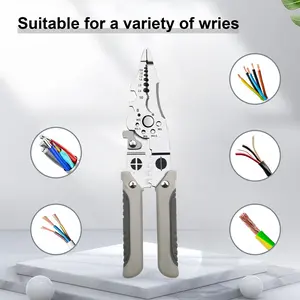 2026 Multifunctional Wire Stripper Crimper Cable Cutter Pliers, Professional Electrical Wire Stripping Tool, Multipurpose Silver High Carbon Steel Wire Stripper (1PCS)