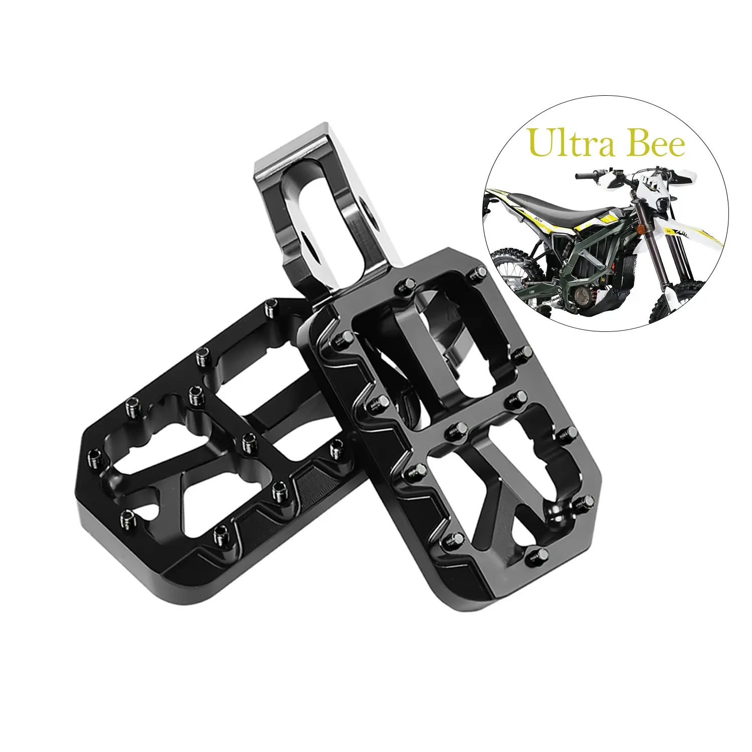 1 Pair Corrosion-Resistant Colored Nail Aluminum Alloy CNC Foot Pegs - Precise Fitment for Surron Ultra Bee, Off-Road Dirt Bikes Motorcycle Modified Pedal Rests, Gift Accessory