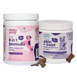 NooraTail 8-in-1 Dog Multivitamin & Skin & Coat Health for Dogs - 2 Pack | Complete Health & Supports Healthy Skin, Shiny Coat, Supplements & Vitamins