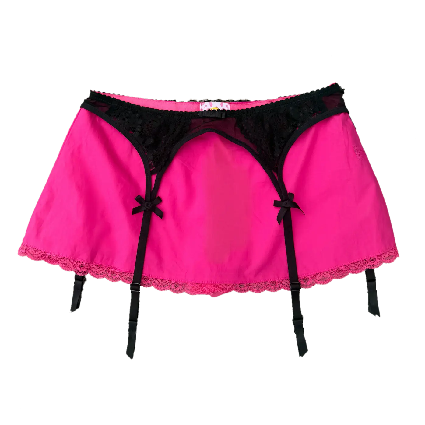 house bunny pink garter micro mini skort skirt hot pink and black lace going out club party