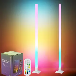 ICRGB Corner Floor Lamp, DIY Floor Lamp withMusic Sync and 16 Million Colors, Color ChangingStanding Floor LED Lights for Bedroom LivingRoom Decor, Ambient Mood Lighting GamingAccessories