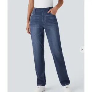 High-waisted Straight-leg Cat Whisker Yoga Jeans for Women Slim and Breathable Loose Fitness Casual Pants