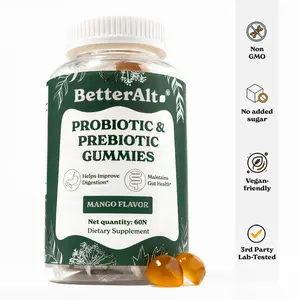 BetterAlt Probiotic & Prebiotic Gummies | 500 Million CFUS, 3.3g FOS | Helps Maintain Gut Microbiome, Improve Digestion | 1-Month Dietary Supplement