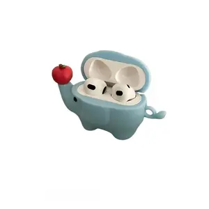 Cute Rotating Red Apple Elephant Pendant for Apple AirPodspro3 Earphone Cover Second Generation 4 Women 3 Soft 12