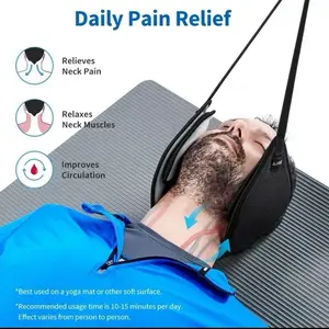 VOKKA Neck Traction Hammock for Neck Pain Relief, Head Hammock with Durable Elastic Safety Cords & Adjustable Straps, Cervical Traction Device/Stretcher for Muscle Relaxation & Physical Therapy