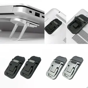 2pcs Large Zinc Alloy Foldable Laptop Stand, Portable Keyboard Riser with 2 Adjustable Angles, Invisible Self-Adhesive Design