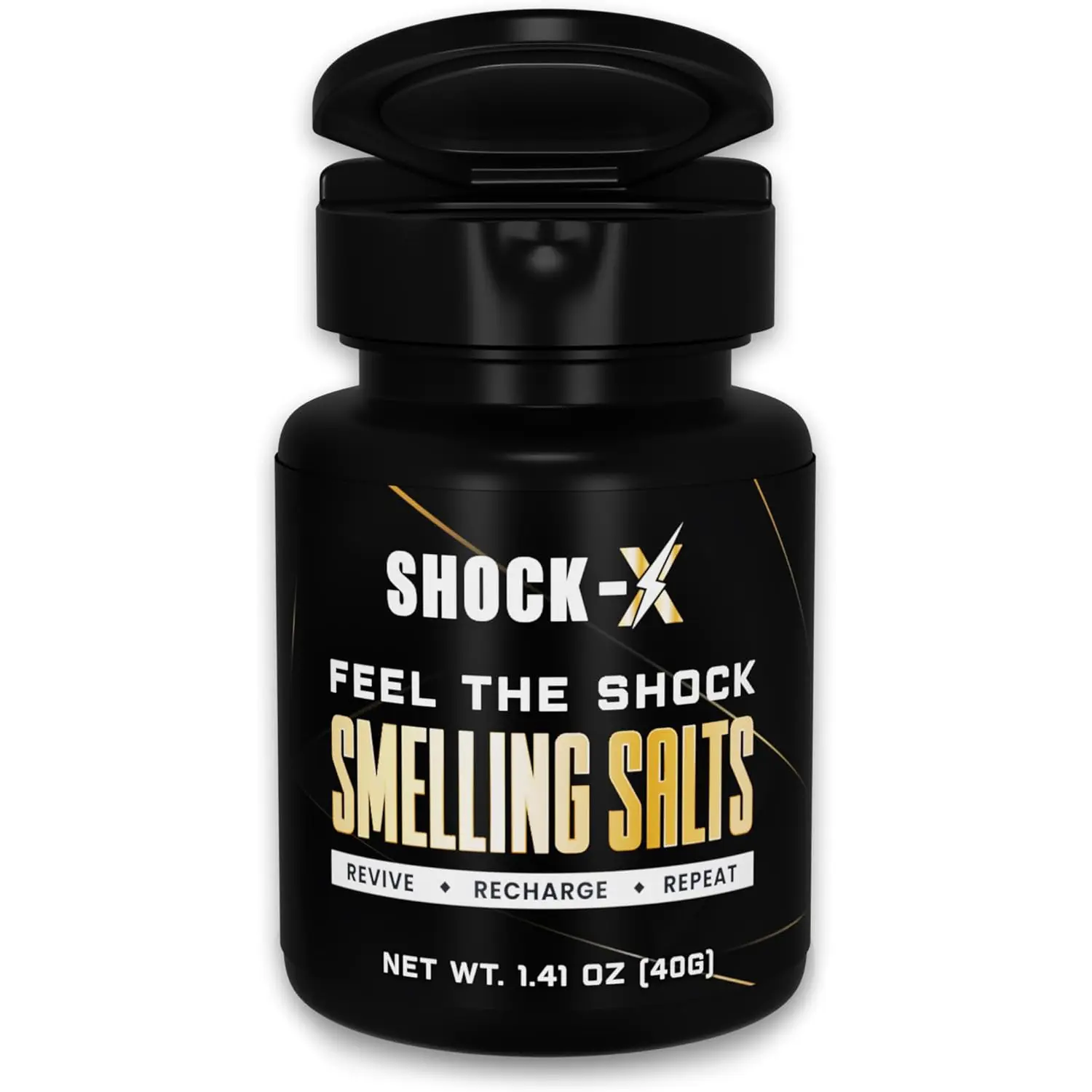 Smelling Salts – Extra Strong Formula – Pre-Activated, No Water Needed – Reusable & Portable Pop-Cap – Long-Lasting Energy Boost for Gym, Powerlifting, Sports, & Focus