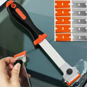 Razor Blade Scraper Set, Includes 5 Plastic & 5 Metal Blades, Multi-Purpose Tool for Glass, Cooktop, Sticker Removal, Paint & Gum Cleaning